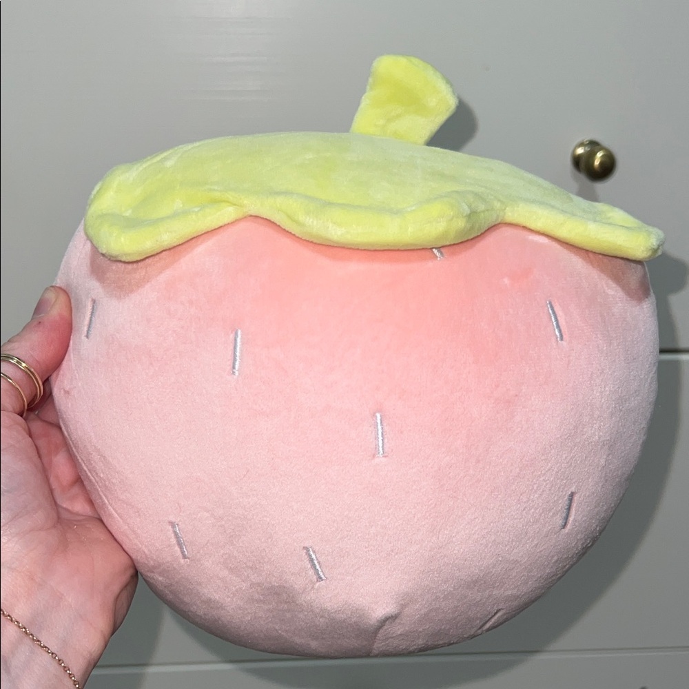 Pink and Green Plush Strawberry Toy